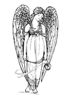 Página para colorir anjo 