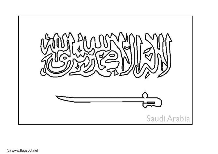 Página para colorir ArÃ¡bia Saudita