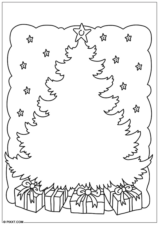 Página para colorir Ã¡rvore de Natal