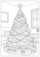 Árvore de Natal na sala de estar