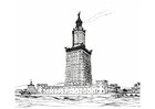 paginas-para-colorir As 7 maravilhas do mundo - O Farol de Alexandria