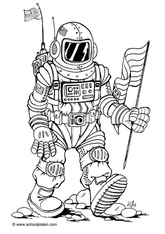 Página para colorir astronauta