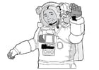 Página para colorir astronauta 
