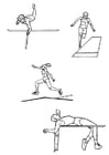 Página para colorir atletismo - saltos