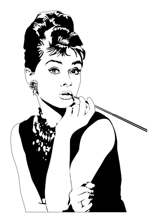 Página para colorir Audrey Hepburn