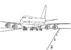 Página para colorir avião 747