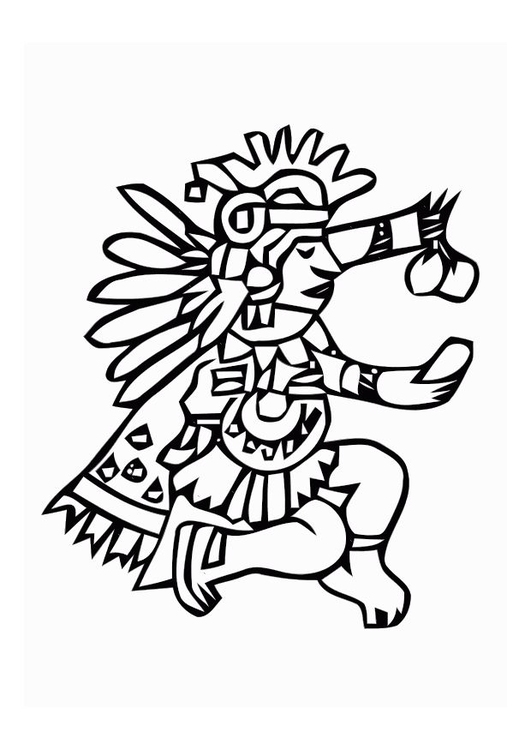 Página para colorir aztecas 