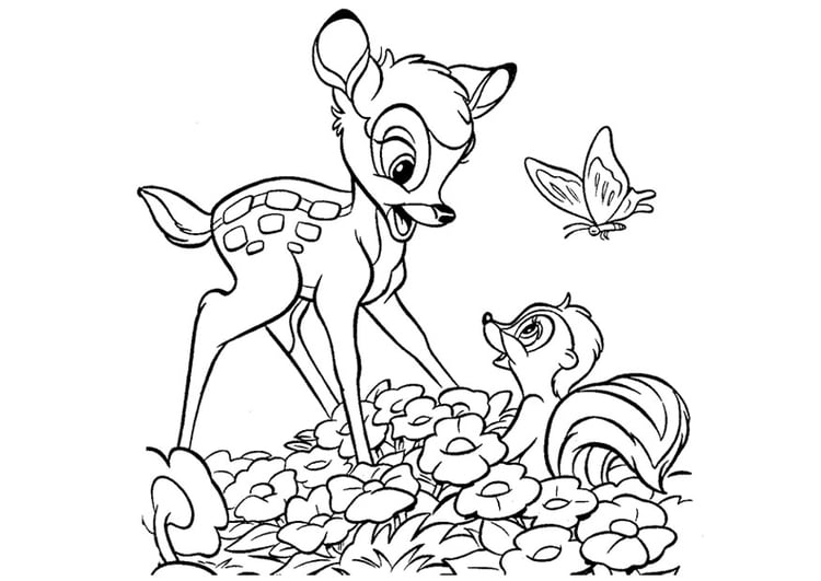 Página para colorir Bambi