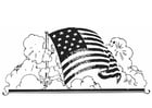 Página para colorir bandeira americana