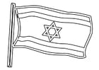 Página para colorir bandeira de Israel 