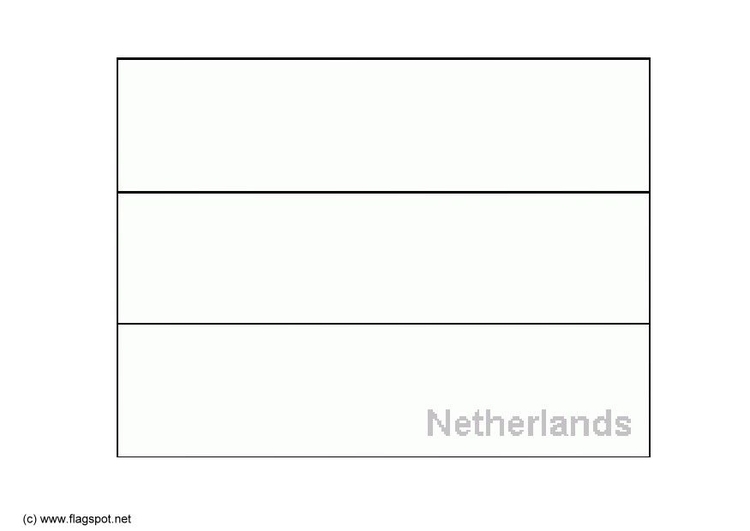 Página para colorir bandeira holandesa 