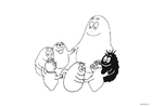 P�ginas para colorir barbapapas em círculo