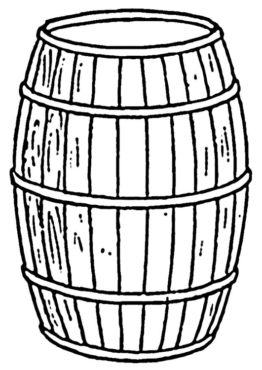 Página para colorir barril 