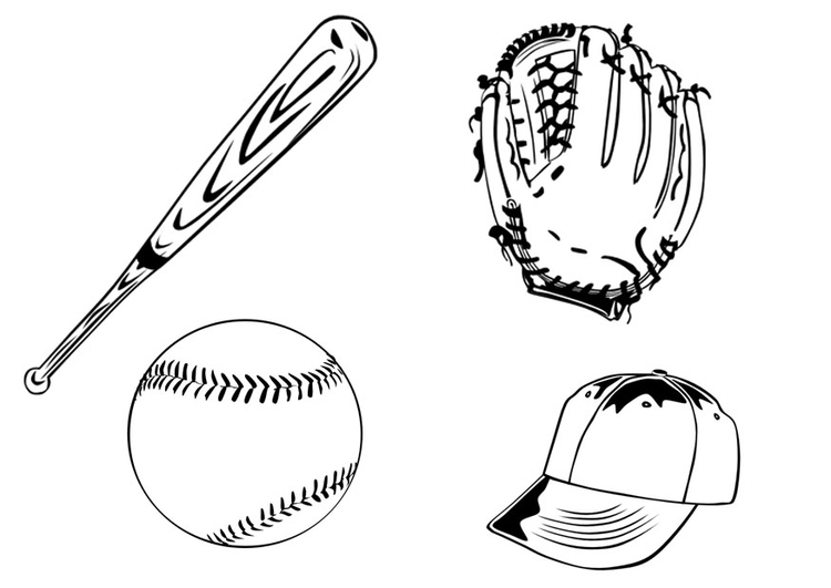 Página para colorir baseball 