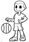 Página para colorir basquete 