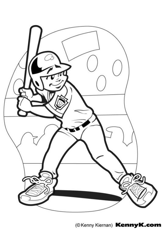 Página para colorir batedor baseball 