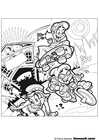 paginas-para-colorir bicicleta e skate