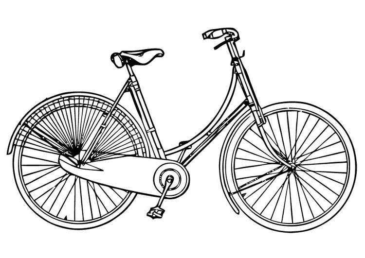 Página para colorir bicicleta feminina 
