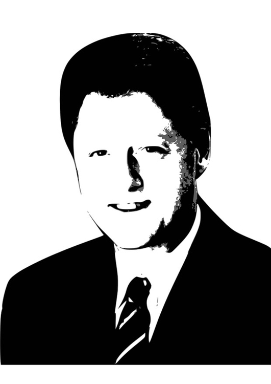 Página para colorir Bill Clinton