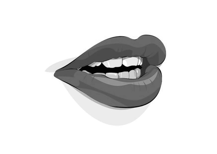 Desenho Para Colorir boca aberta - Imagens Grátis Para Imprimir
