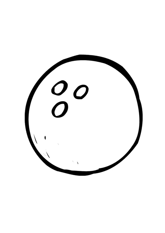 Página para colorir bola de boliche 