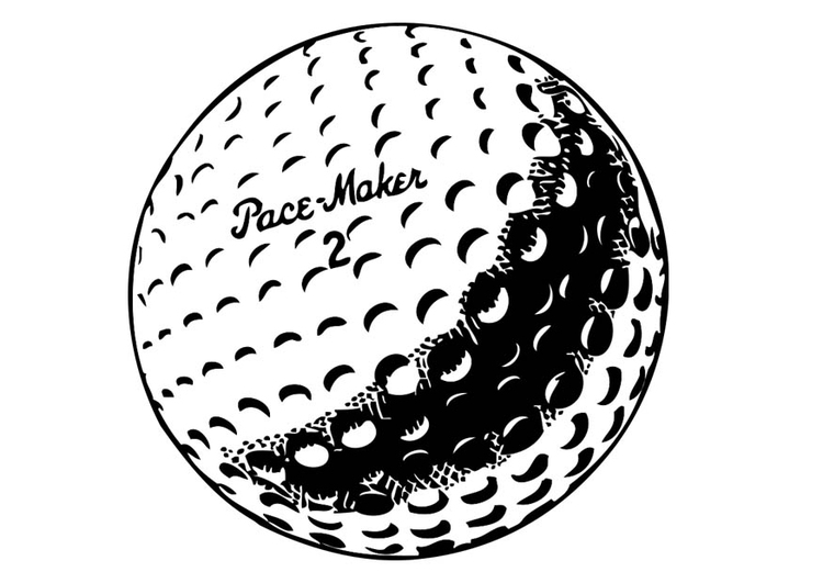 Página para colorir bola de golfe 