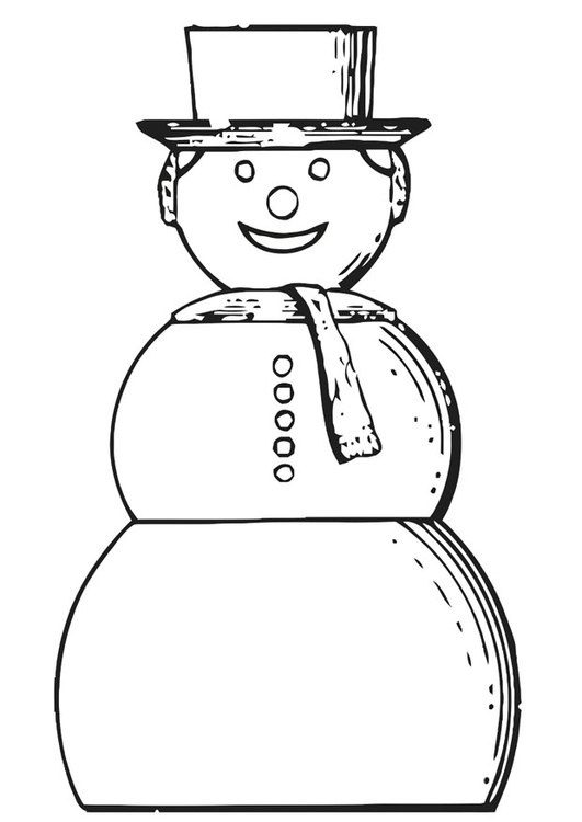Página para colorir boneco de neve