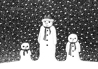 Página para colorir bonecos de neve