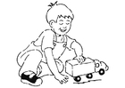 paginas-para-colorir brincando com um carrinho