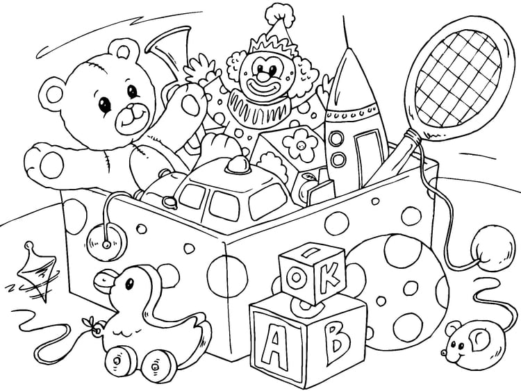 Desenhos de Brinquedos e Jogos para colorir, jogos de pintar e imprimir