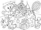 Página para colorir brinquedos