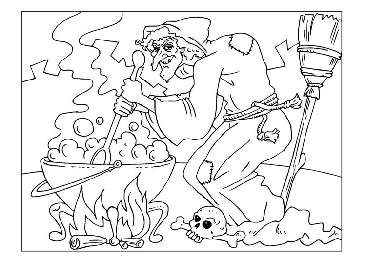 Desenho Para Colorir bruxa - Imagens Grátis Para Imprimir - img 22663