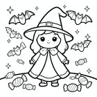 bruxa fofa de Halloween