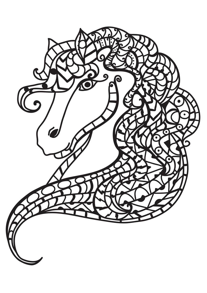 Desenho de cabeça de cavalo para colorir