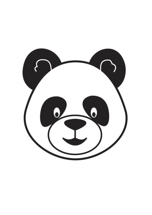 Página para colorir cabeÃ§a de panda 