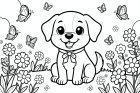 cachorro fofo no jardim