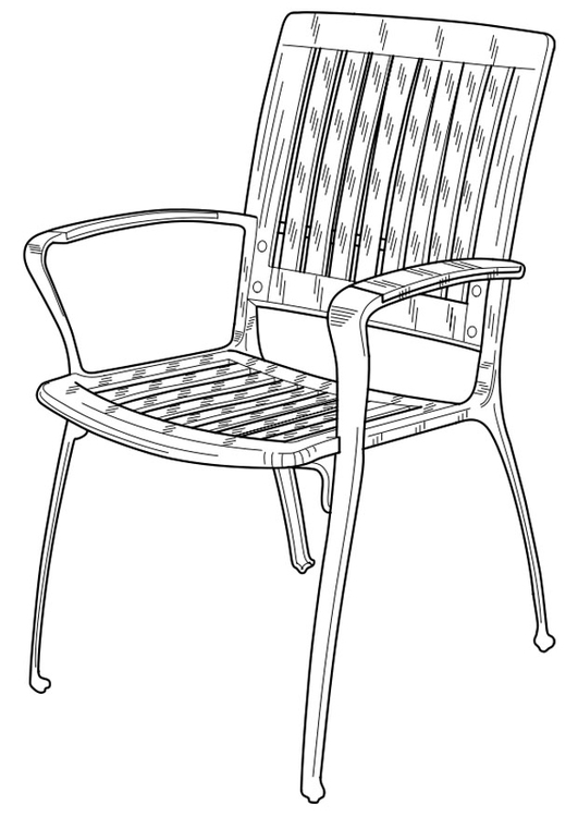 Página para colorir cadeira de jardim