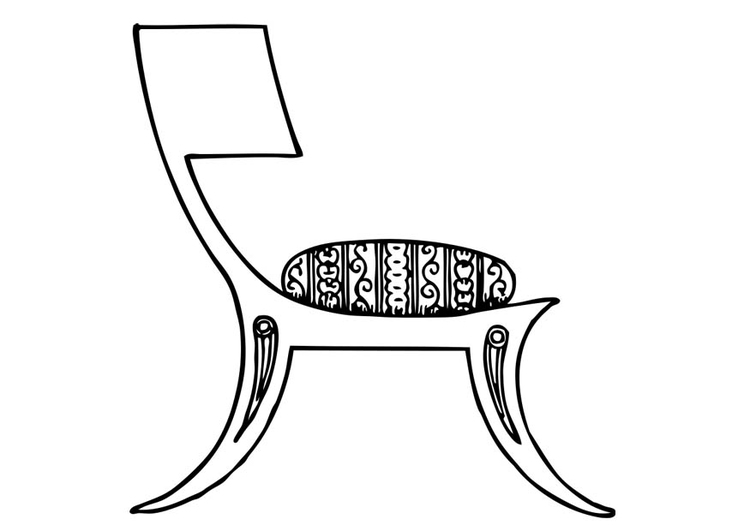 Página para colorir cadeira grega 