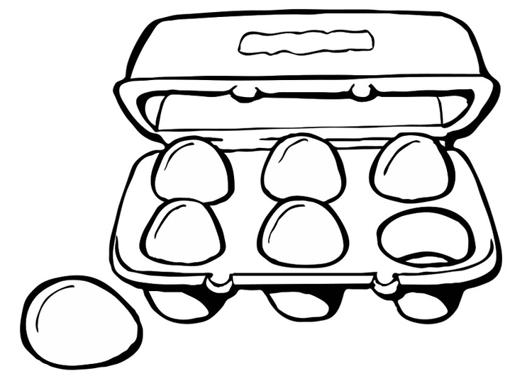 Página para colorir caixa de ovos 