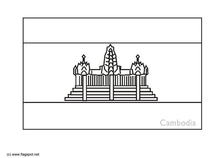 Página para colorir Camboja 