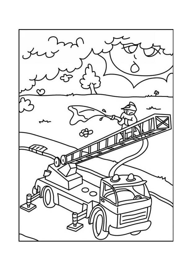 Desenho de Um caminhão de bombeiros para Colorir - Colorir.com