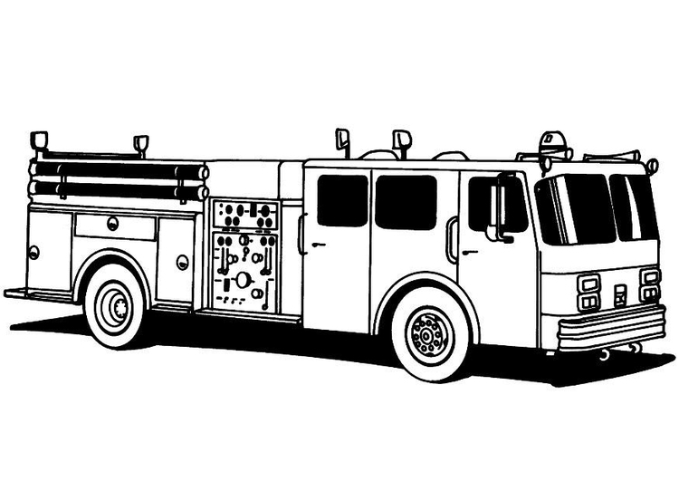 Página para colorir caminhÃ£o de bombeiros