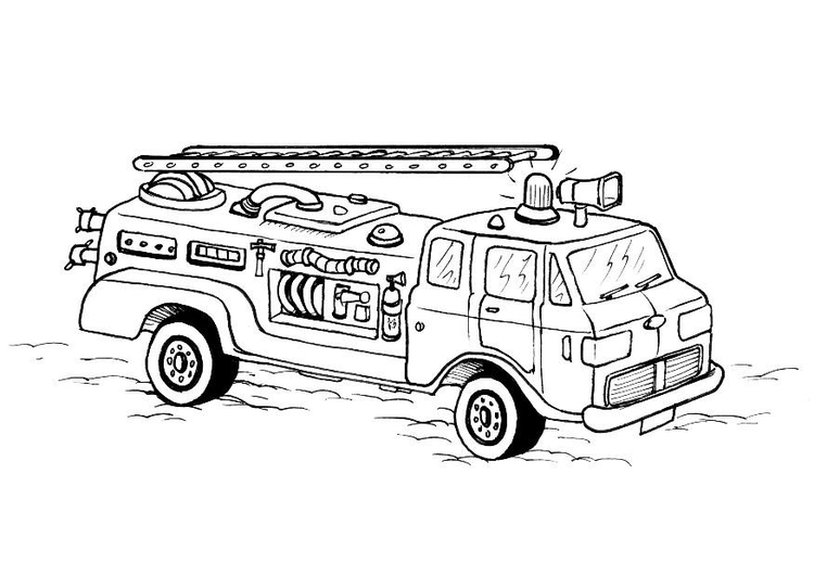 Página para colorir caminhÃ£o de bombeiros