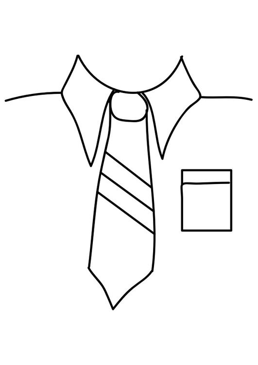 Página para colorir camisa com gravata 