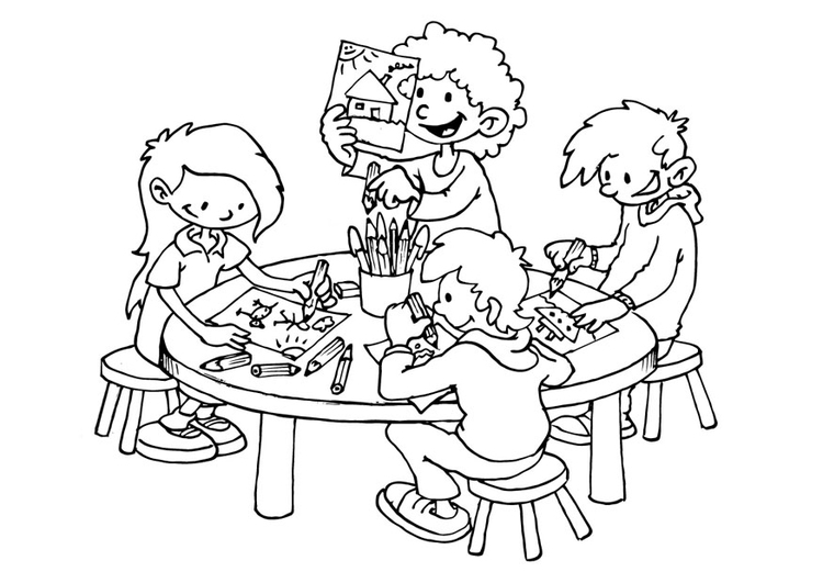 Página para colorir canto do desenho 