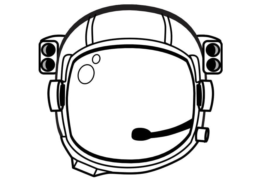Página para colorir capacete de astronauta