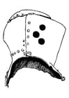Página para colorir capacete de cavaleiro