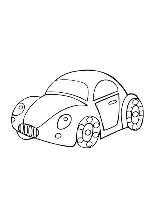 Desenho de carro de corrida antigo para colorir