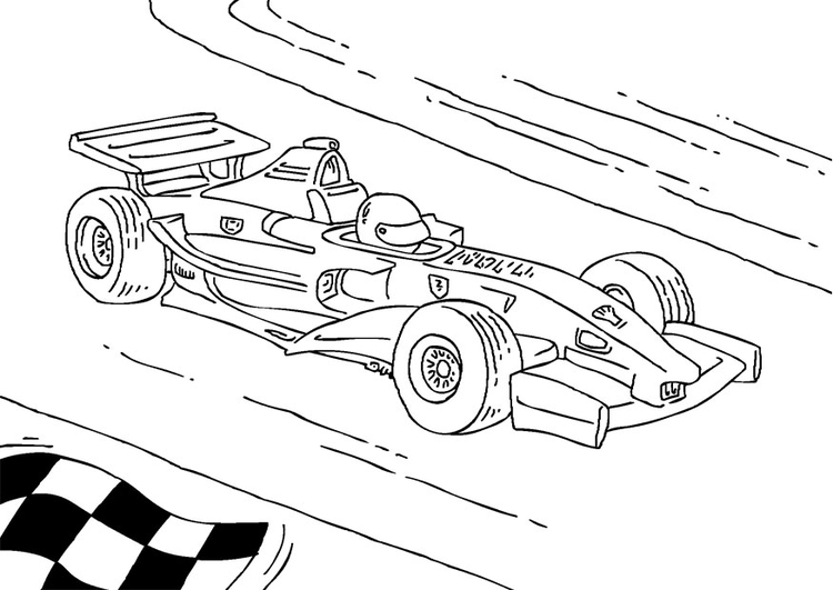 Página para colorir carro de Formula 1