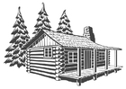 P�ginas para colorir casa de madeira